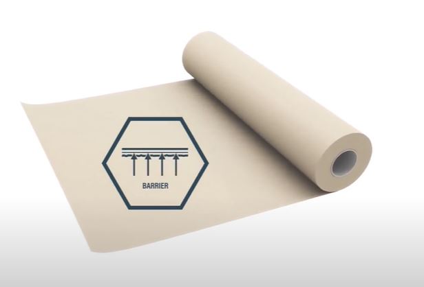 Roll of paper with a logo super imposed on top